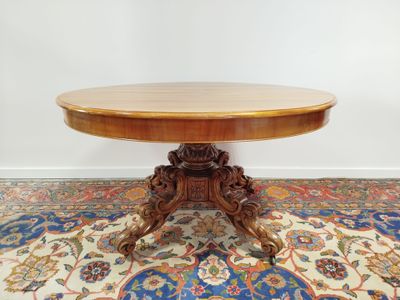 Table de salle à manger à système, à plateau ovale rotatif o…