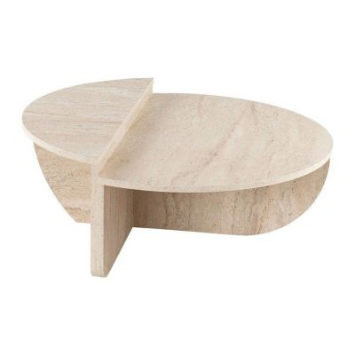 1099 / Lot de 2 tables basses - Effet travertin beige … - Photo 1