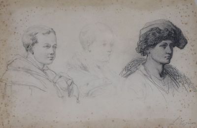 Léon COGNIET (1794-1880) Étude de trois enfants italiens Des…