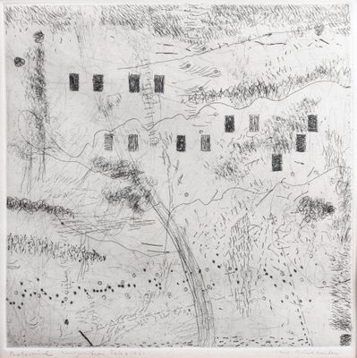 une image représentant un dessin d'un arbre dans un champ
