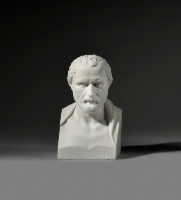 . Sèvres Buste de Démosthène en biscuit de porcelaine dure.