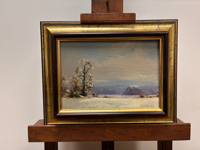 Jean Marie LABERTHONNIERE (né en 1953) : « Temps de neige ». Huil...