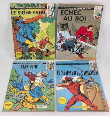 quatre bandes dessinées françaises sur fond blanc