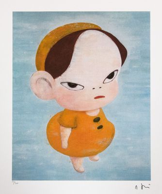 an image of a painting of a boy in a yellow shirt