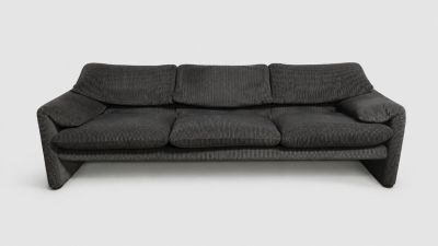 an image of a black couch on a white background