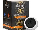des capsules de café « Fresh Cool Supreme » dans une boîte, accompagnées d'une autre boîte de ces mêmes capsules