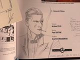 a drawing of a man smoking a cigarette in a book
