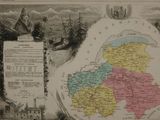 an old map of the county of new york, with a map of the town of new york in the background