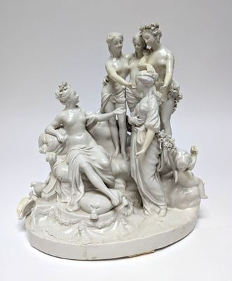 an image of a statue of a group of people on a white surface