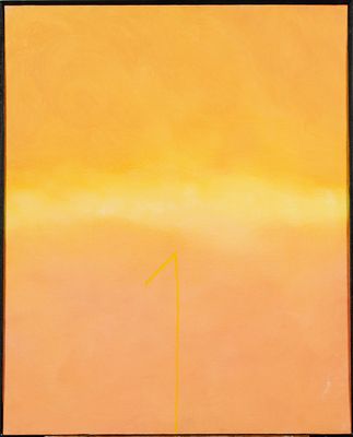 une image représentant un tableau représentant un ciel jaune dans un cadre noir