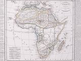 an old map of africa with the borders of africa and the middle east