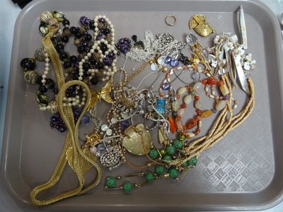 Lot De Bijoux Fantaisie Argenté - Collier, Bagues, Bracelets, Pendentif