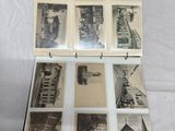 an old black and white photo of a collection of old photographs
