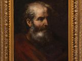 un tableau représentant un vieil homme barbu, dans un cadre doré