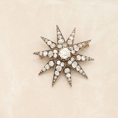 an image of a diamond star brooch on a white background