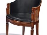 an image of a black leather chair on a white background