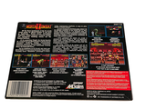 the back cover of a video game with a wrestling match on it