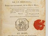 un vieux livre portant un tampon rouge, posé sur une table