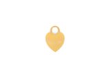 a gold heart charm on a white background