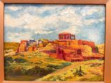 an oil painting of a view of the acropolis and the acropolis of the acropolis of the acropolis of the acropolis of the acropolis