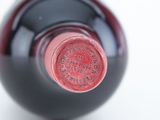 a close up of a wine bottle with a label on it