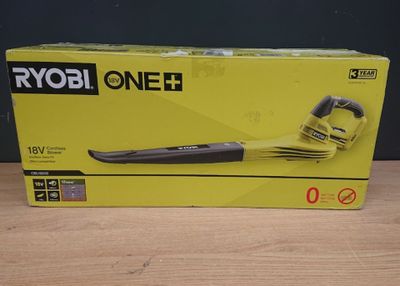 a box of a corded blower sitting on top of a wooden table