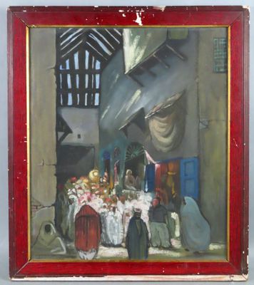 tableau représentant une salle à manger avec une table et des chaises devant celle-ci