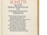 an open book with the title of a poem written in red on it