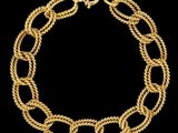 un bracelet en chaîne d'or avec des maillons et un fermoir, sur fond noir