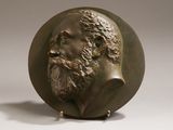 buste en bronze représentant un homme barbu et moustachu