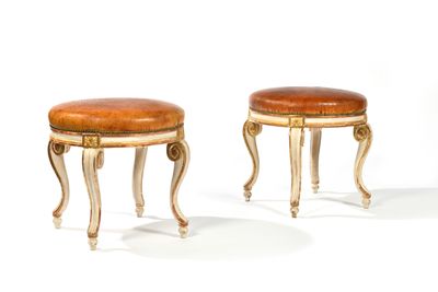 paire de tabourets de style Louis XV