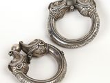 pair of antique silver plated door knockets with elephant heads