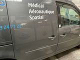 a van that is parked in a garage
