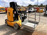 a forklift that is parked in a parking lot