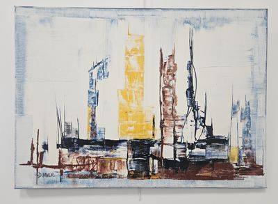 DUANER (1945). Abstraction bleue.