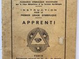 an old book with an image of a triangle and a star on it