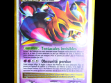 a picture of a pokemon card on display on a table