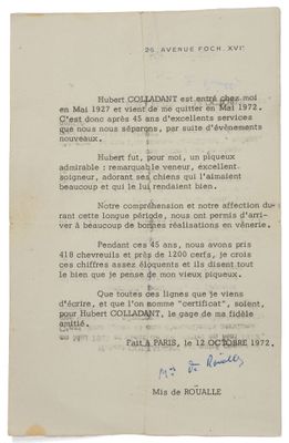 un bout de papier sur lequel est écrite une lettre en français