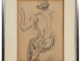 an image of a drawing of a woman sitting on a chair