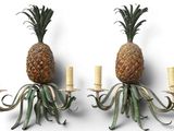 pair of pineapple wall sconces in the style of louis vugne