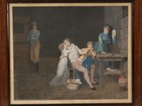 an image of a painting of a group of people sitting around a table