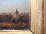 a picture of a painting of a soldier leading a group of men