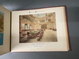 an open book with a picture of a dining room in it