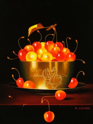 Marcel LACMER (XXe). Nature morte aux fruits. Huile. Signée …