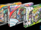 three different types of pokemon cards are shown in a row