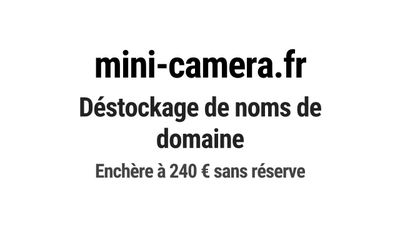 Nom de domaine mini-camera.fr. Catégorie: Informatique et te…