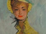 une image représentant un tableau où l'on voit une femme portant un chapeau jaune