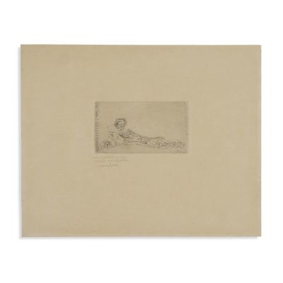 a drawing of a person laying down on the ground