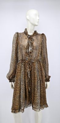 D&G - robe en crêpe mousseline imprimé d'un motif panthère.