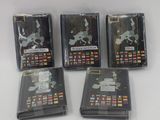 four dvd cases with a map of the world on them